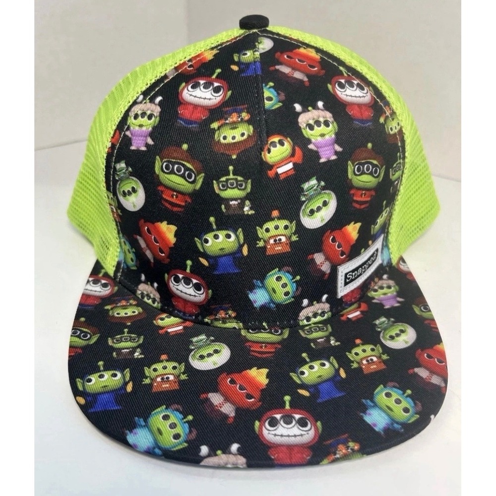 Toy Story Alien Remix Snapped Trucker Hat Child Snapback Lime Green Mesh Cap